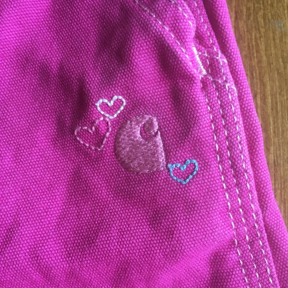 Carhartt pink embroidered overalls 18m